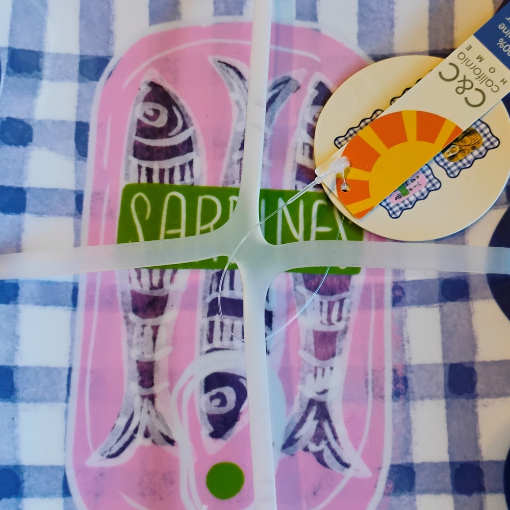 C.C Vibrant Blue and Pink Sardine Plate